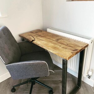 Industrial Wooden Home Office Desk With Steel Legs Custom Sizes Available Bild 2