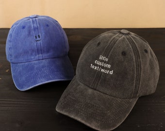 Berretto vintage personalizzato, cappello da papà in cotone unisex ricamato personalizzato con testo personalizzato, cappello ricamato, berretto regalo per lui e per lei