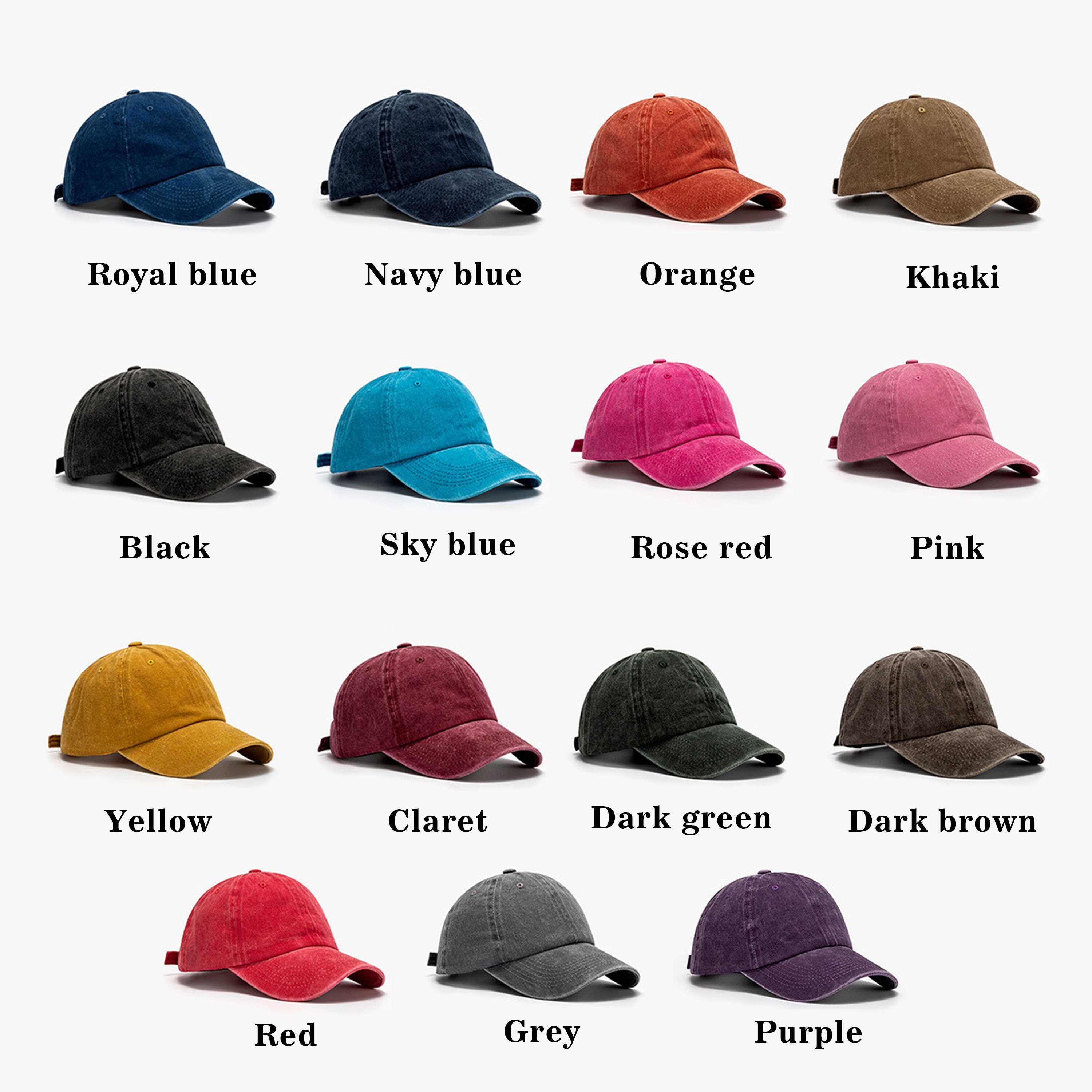 Personalised Vintage Cap, Custom Embroidered Unisex Cotton Dad Hat With