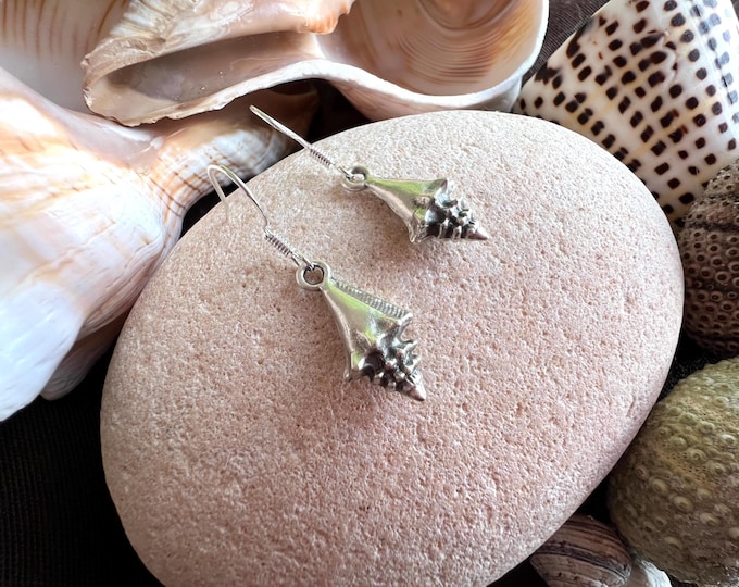 Sterling Silver Shell Earrings: Boho Hippie Jewelry