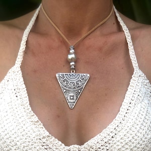 Lange Halskette, Anhänger Halskette, Boho Schmuck, Sterling Silber, Silber Halsketten, Halsketten für Frauen, Damen Halskette, Geschenk für sie