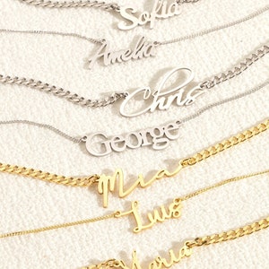 Personalisierte Name Halskette, Script Name Halskette, handgemachte Name Halskette, Benutzerdefinierte Name Halskette, Geschenk für Mama, Mutter Name Halskette