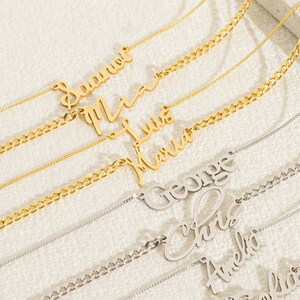 Benutzerdefinierte Namen Halskette, Gold Script Name Halskette, personalisierte Name Halskette, Script Name Halskette, Geburtstagsgeschenk für sie, Muttertag