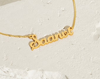 Gold Name Necklace, Necklace for Family Names, Custom Name Necklace, Nameplate Necklace, Custom Name Jewelry, Mama Necklace, Kids Necklace