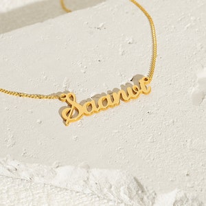 Gold Name Necklace, Necklace for Family Names, Custom Name Necklace, Nameplate Necklace, Custom Name Jewelry, Mama Necklace, Kids Necklace