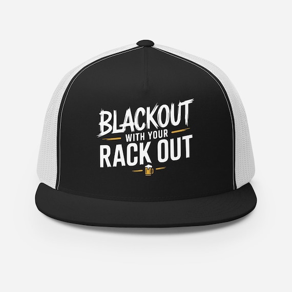 Funny Blackout Trucker Hat Amazon.com: Blackout with Your Rack Out Hat | White Trash  main image 2