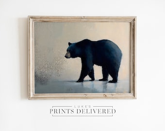 Black Bear Art Print - American Animal Painting - Minimalist Wildlife Poster - Fine Art, Semi-Glossy & Matte Finish Papers