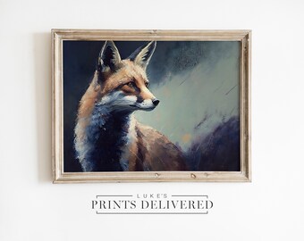 Fox Art Print Painting - Wildlife Portrait Home Decor - Impressionist Animal Artwork - Fine Art, Semi-Glossy & Matte Finish Papers