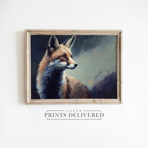 Pittura con stampa artistica di volpe - Ritratto di fauna selvatica Decorazione per la casa - Opere d'arte impressionista di animali - Carte per belle arti, con finitura semilucida e opaca