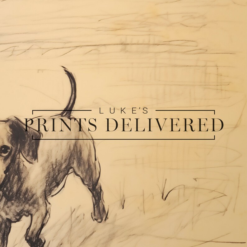 Walking Dachshund Portrait Art Print - Rustic Dog Sketch Decor