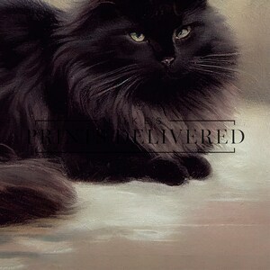 Moody Black Cat Art Print