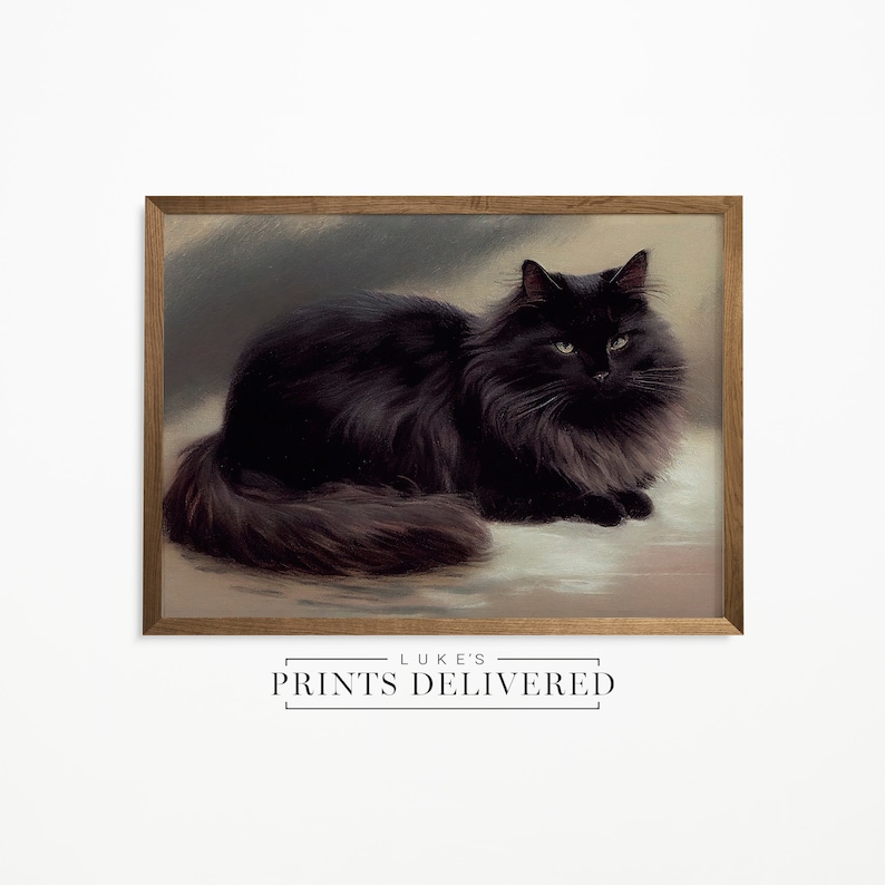 Moody Black Cat Art Print