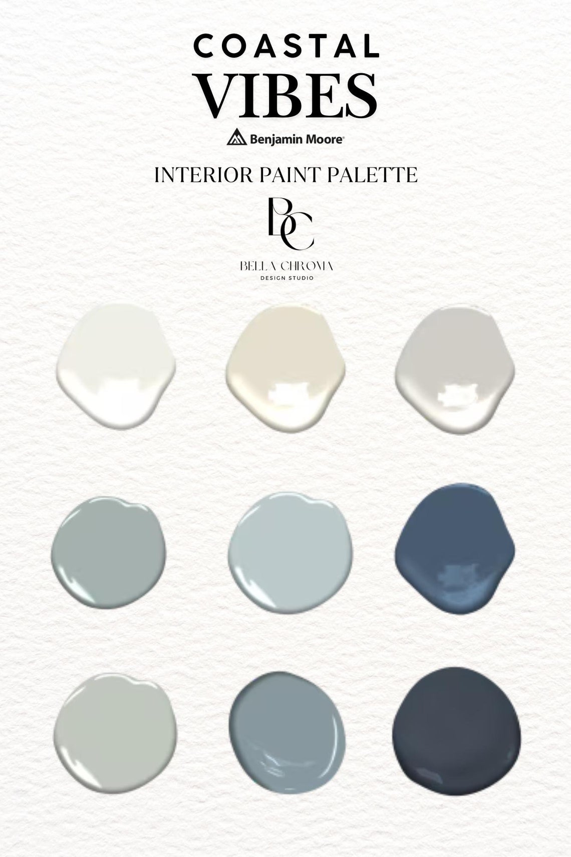 Coastal Colors, Benjamin Moore Whole Home Interior Paint Palette - Etsy