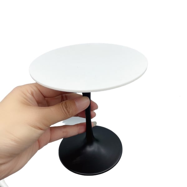 1:6 Mini modèle de table basse de simulation de maison de poupée/pied tulipe dessus de table rond/accessoires de meubles bjdob11blythe/modèle de bureau jouets