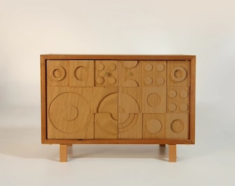 Mini simulation de maison de poupée miniature à l'échelle 1:6 armoire en cerisier à relief géométrique français/accessoires de meubles bjdob11blythe/modèle de bureau