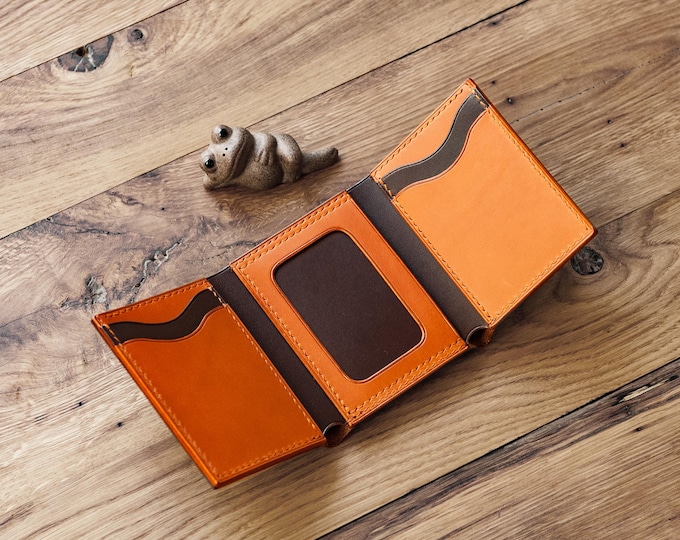 Leather Trifold Wallet with ID Slot