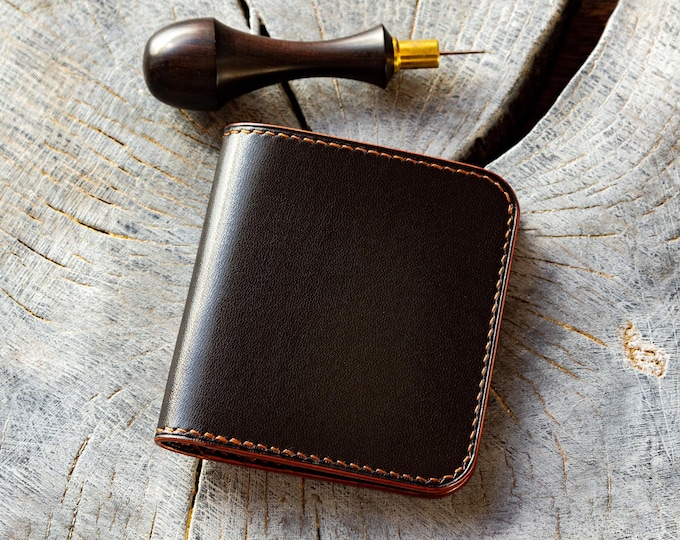 Full Grain Horse Leather Bifold Wallet With Clasps