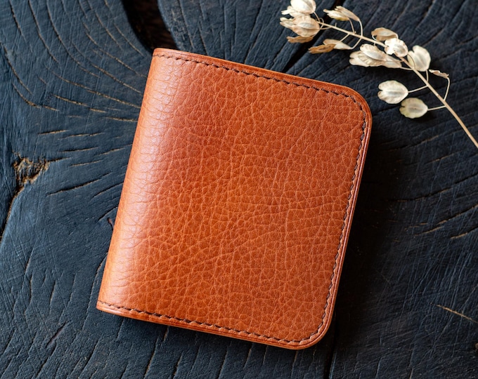 High Grade Leather Bifold Wallet: Full Grain Card Holder