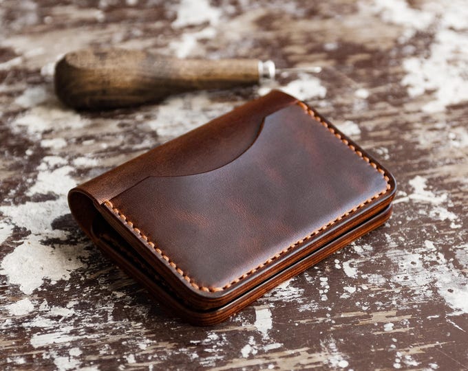 Slim Minimalist Wallet Card Holder With External Card Pockets