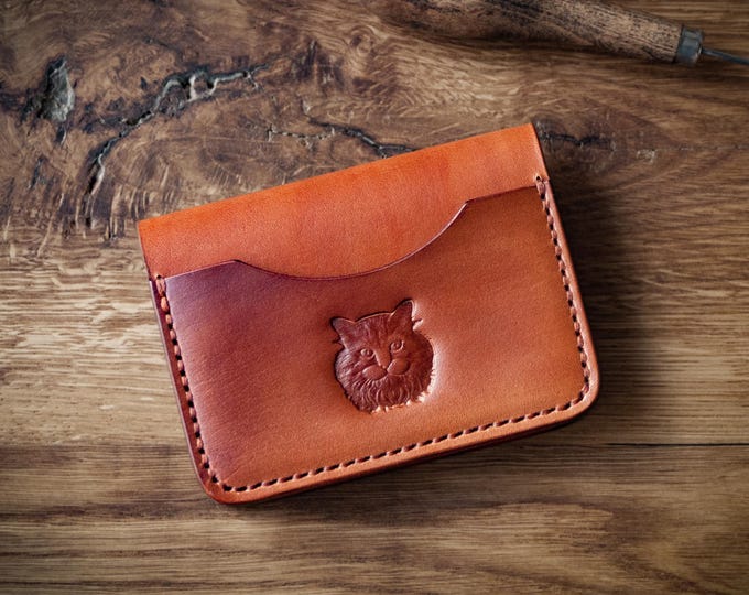 Veg Tanned Leather Card Wallet with Quick Access Card Pockets