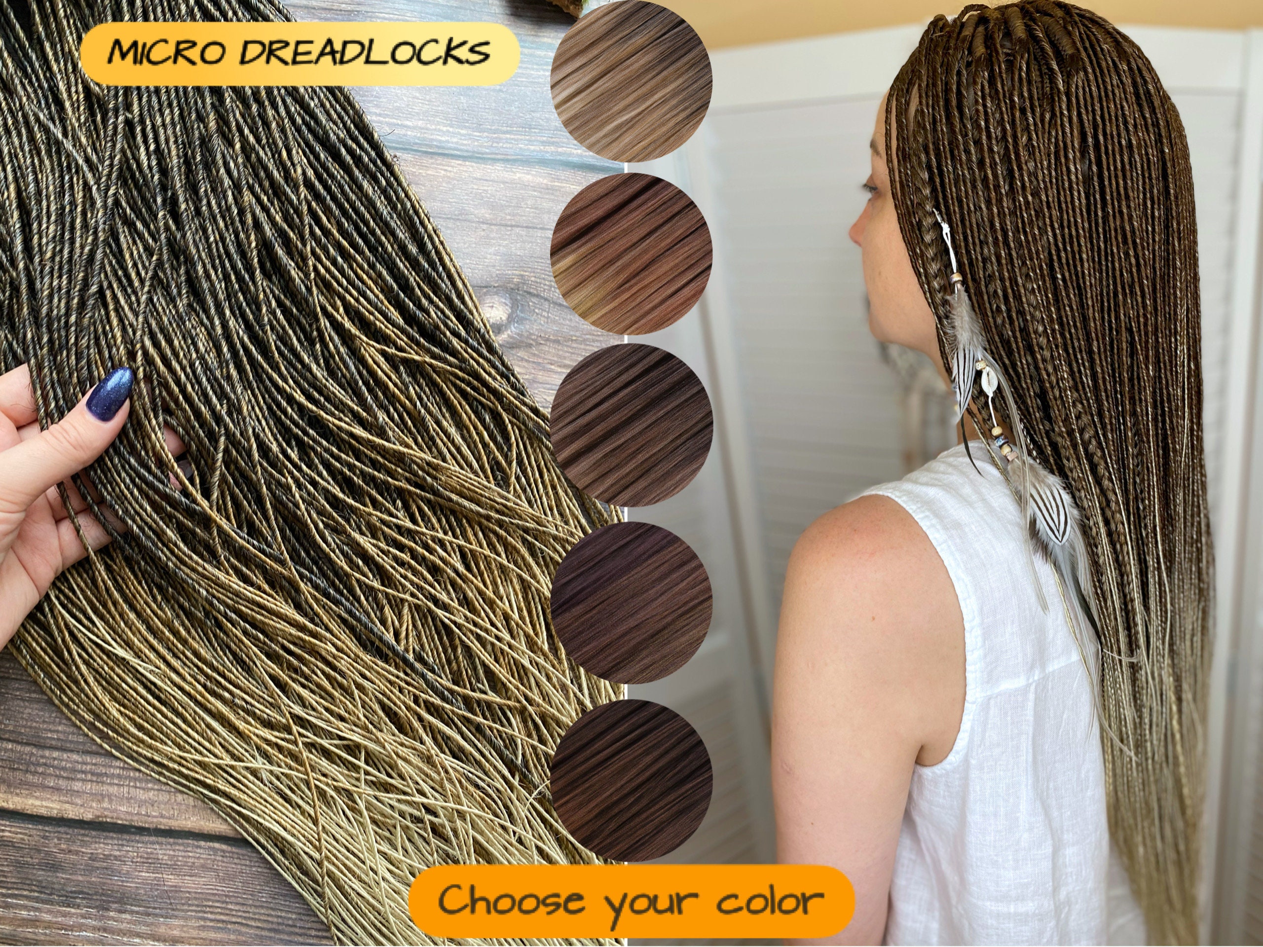20-24 Inch Handmade Synthetic Dreadlock Extensions - Choose Color & Quantity (5-20 Strands)