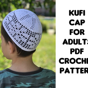 Crochet kufi cap for adults PDF pattern