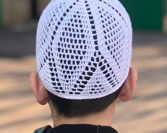 Gorro Kufi De Algodón Para Hombre - Talla única (54-59 Cm), Hecho A Mano, Visera Incluida, Ideal Para Todo Clima