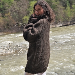 UNISEX Wollpullover, Handgestrickt aus 100% reiner Wolle, Chunky & Heavy, Oversize dicker Wollpullover Bild 5