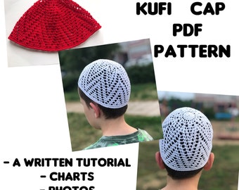 Kappe kurz kufi mit PDF-Muster