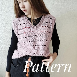 Crochet vest pattern, PDF  pattern