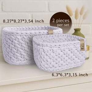 Set of crocheted basket, Storage Basket, Organizer for cosmetics. Home decor. Ideal for storing and ordering, handmade cotton basket