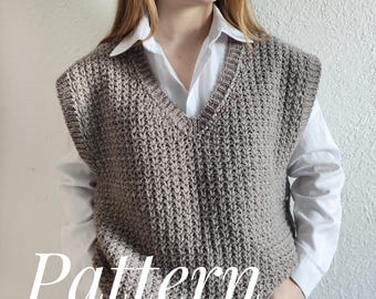 Crochet vest pattern, Wool crochet vest women