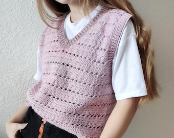 Crochet Sweater Vest Pattern PDF