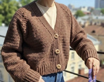 Crochet cardigan pattern PDF, crochet sweater pattern XS-XL