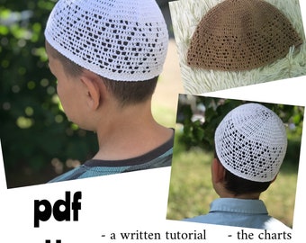Crochet cotton kufi hat for men pdf pattern
