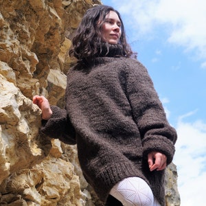 UNISEX Wollpullover, Handgestrickt aus 100% reiner Wolle, Chunky & Heavy, Oversize dicker Wollpullover Bild 3