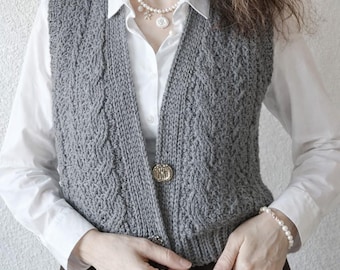 Patrón de chaleco de crochet en PDF, chaleco texturizado para mujer, chaleco de crochet