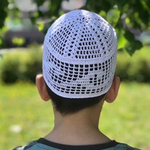 Mens skull cap kufi pdf crochet pattern image 3