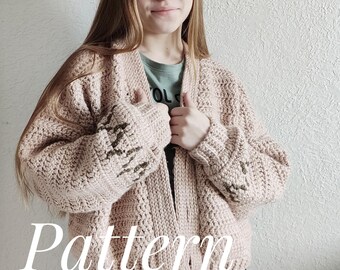 Crochet cardigan pattern, PDF  pattern