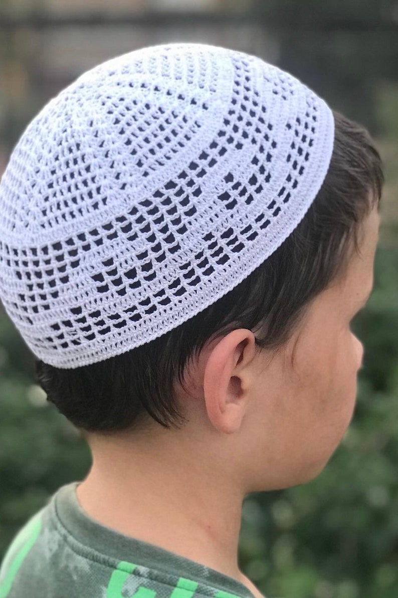 Mens skull cap kufi pdf crochet pattern image 4