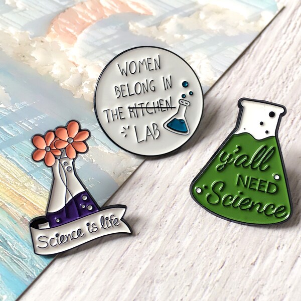 Chemistry Science Enamel Pin, STEM Pin Badge,  Lapel Pin, Collar Pin, Brooch Accessory, Gift for Her Him