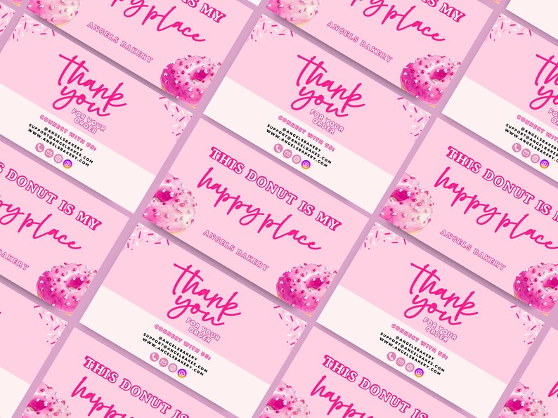 Magenta Thank You Card Template Small Business Owner Gift 3.5 X 2 CANVA