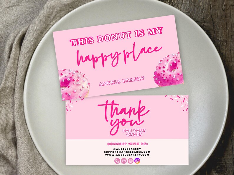 Magenta Thank You Card Template Small Business Owner Gift 3.5 X 2 CANVA