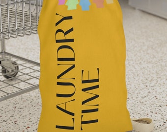 Yellow Laundry Time Clothesline Laundry Bag