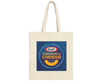 Borsa tote in tela Kraft Mac N Cheese, nostalgica, Kraft, borsa Kraft Mac e formaggio, amante della natura, borsa della spesa