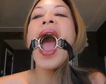 Steel Open Mouth Gag, Metal O-ring Gags, Double Ring Gag for Women, BDSM Gear