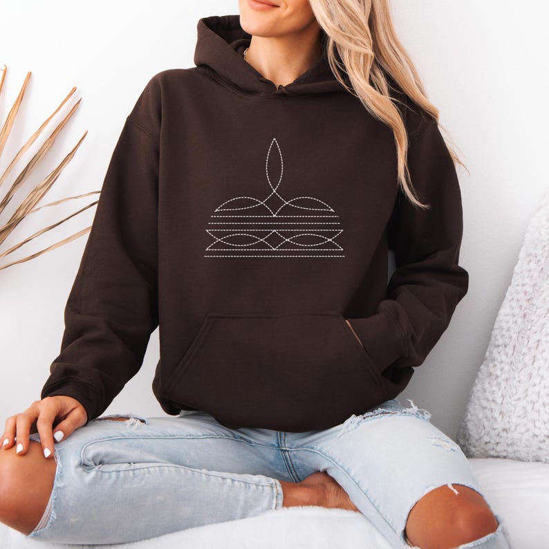Sweatshirt Minimalist Western Themed Hoodie Unisex