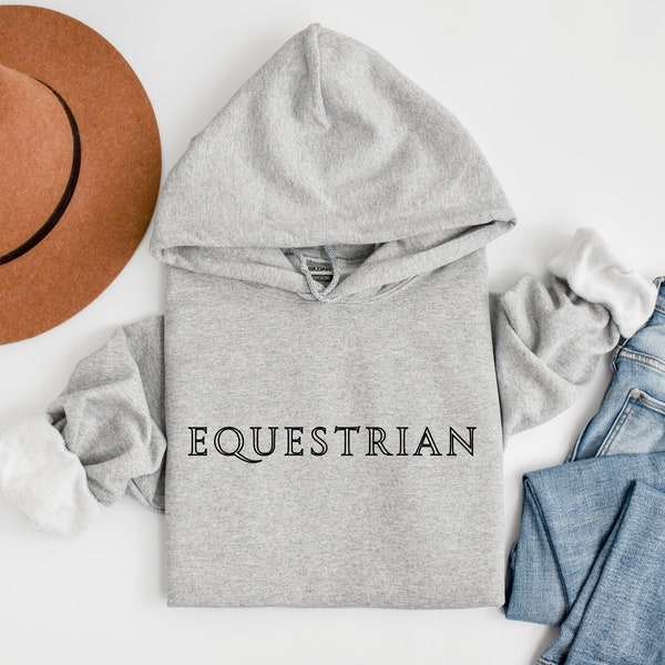 Equestrian Hoodie Modern Design, Horse Lover Sweatshirt, Gift for Horse Girl, Horseback Rider, Her, Trainer, Dressage, Hunter, Western