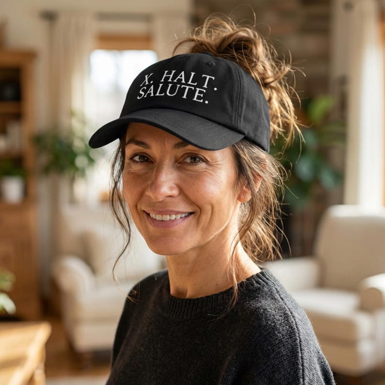 Dressage Baseball Hat Embroidered X Halt Salute Cap Dressage Apparel Gift for Dressage Horse Trainer Minimalist Hat Dressage Test Apparel