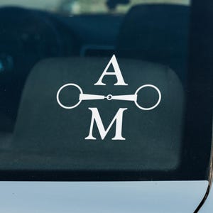 Custom Monogram Decal Snaffle Personalized Car Window Sticker Equestrian Decal Monogram  English Riding Decal Sticker Monogram Horse Girl